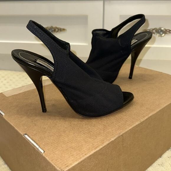 BALENCIAGA Black Sock Open Toe Mule Heels - Picture 5 of 8